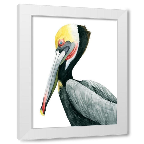 Watercolor Pelican II White Modern Wood Framed Art Print by Popp, Grace