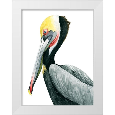 Watercolor Pelican II White Modern Wood Framed Art Print by Popp, Grace