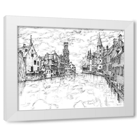 European Vacation in BandW I White Modern Wood Framed Art Print by Wang, Melissa