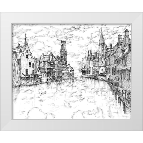 European Vacation in BandW I White Modern Wood Framed Art Print by Wang, Melissa