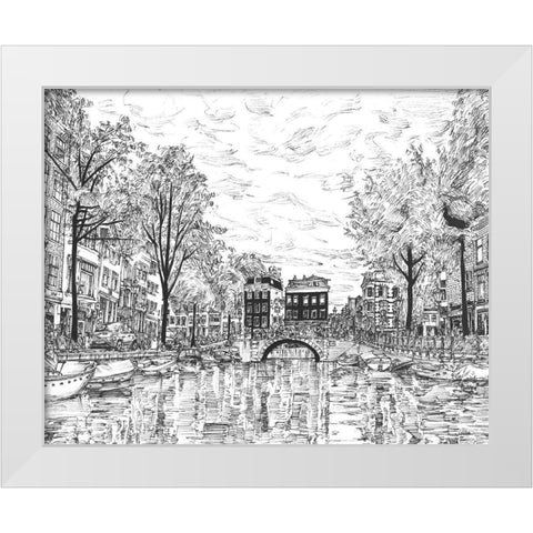 European Vacation in BandW II White Modern Wood Framed Art Print by Wang, Melissa