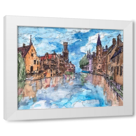 Trip to Europe I White Modern Wood Framed Art Print by Wang, Melissa