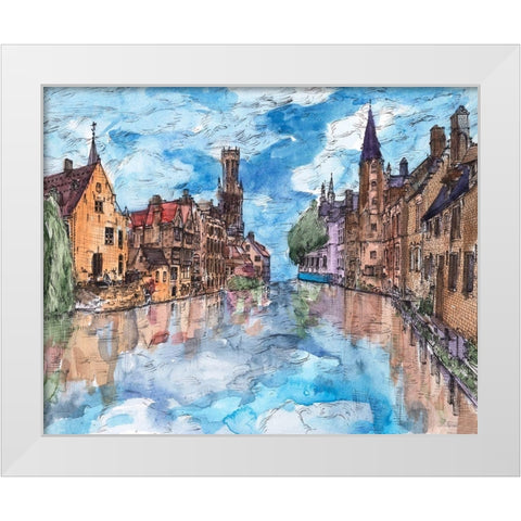 Trip to Europe I White Modern Wood Framed Art Print by Wang, Melissa