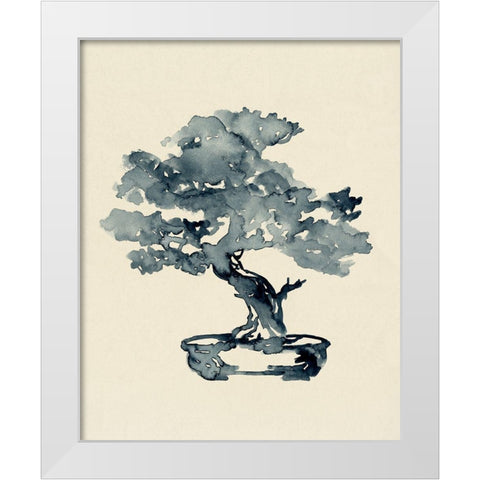 Indigo Bonsai III White Modern Wood Framed Art Print by Green, Jacob