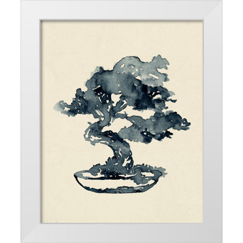 Indigo Bonsai IV White Modern Wood Framed Art Print by Green, Jacob