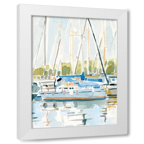 By the Bay II White Modern Wood Framed Art Print by Caroline, Emma