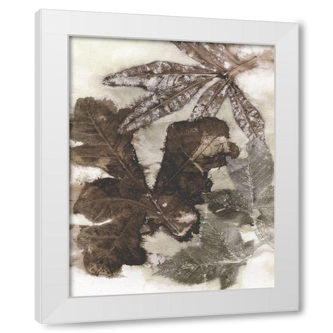 Oak Leaves White Modern Wood Framed Art Print by Phillips, Kathryn