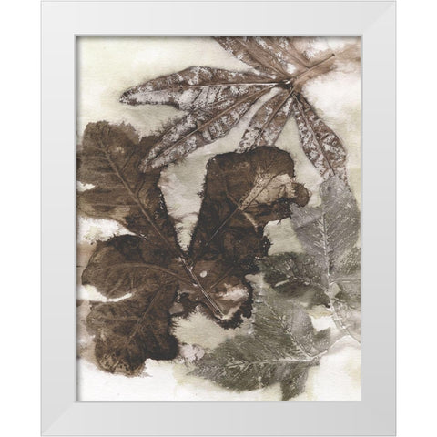Oak Leaves White Modern Wood Framed Art Print by Phillips, Kathryn