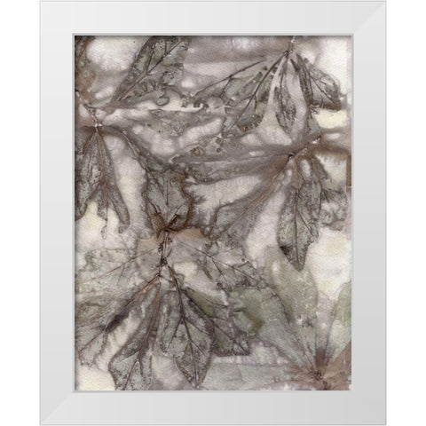 Water Oak Leaves White Modern Wood Framed Art Print by Phillips, Kathryn