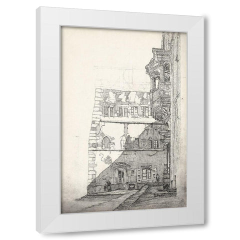 European Building Sketch I White Modern Wood Framed Art Print by Foust, Richard