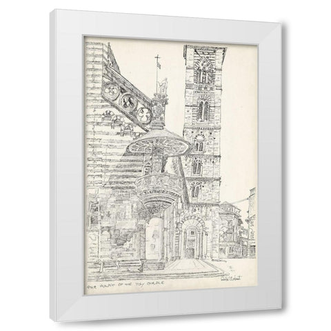 European Building Sketch II White Modern Wood Framed Art Print by Foust, Richard