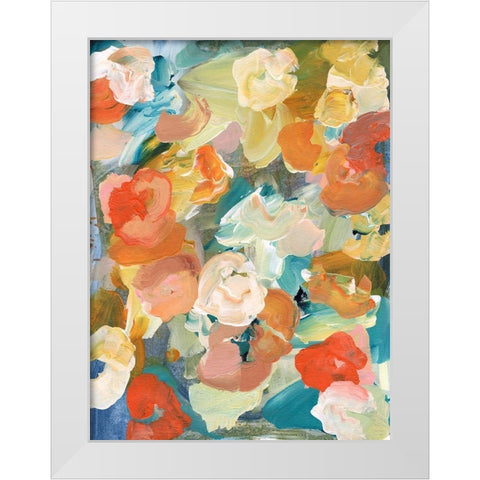 Country Flowers I White Modern Wood Framed Art Print by Fuchs, Jodi