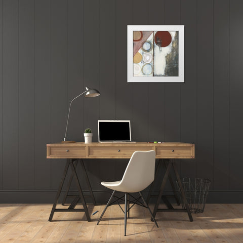 Seven Circles I White Modern Wood Framed Art Print by Fuchs, Jodi