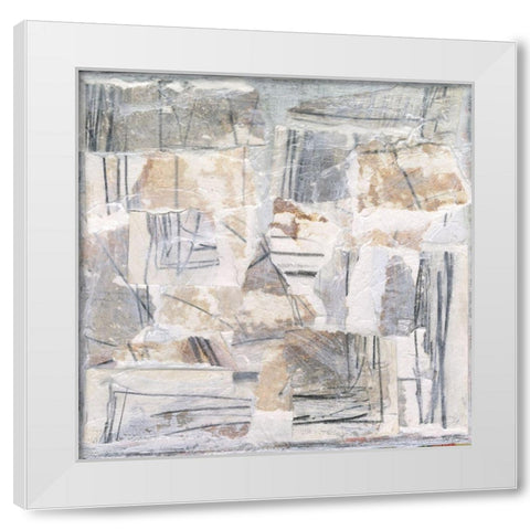 Neutral Reconstructions III White Modern Wood Framed Art Print by Fuchs, Jodi
