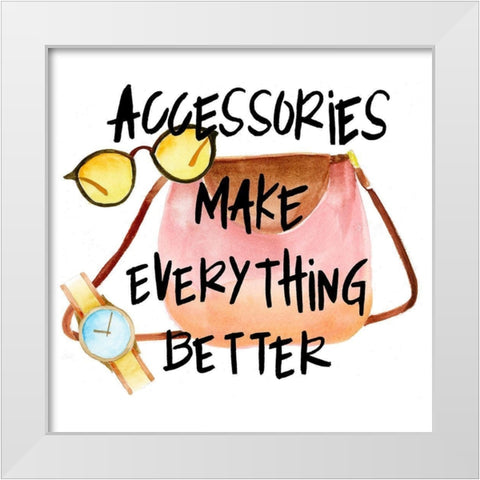 Necessary Accessory II White Modern Wood Framed Art Print by Moore, Regina