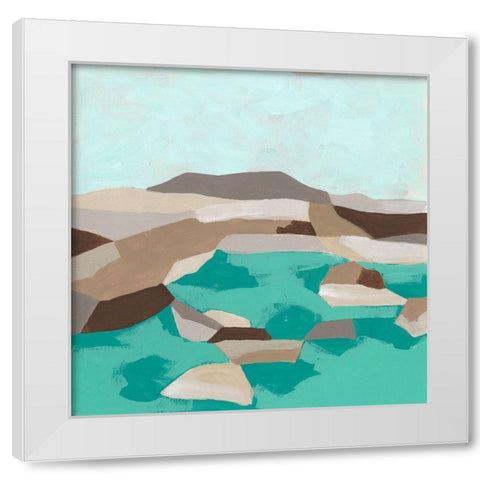 Geometric Shoals I White Modern Wood Framed Art Print by Vess, June Erica