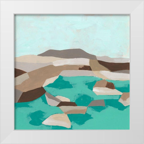Geometric Shoals I White Modern Wood Framed Art Print by Vess, June Erica