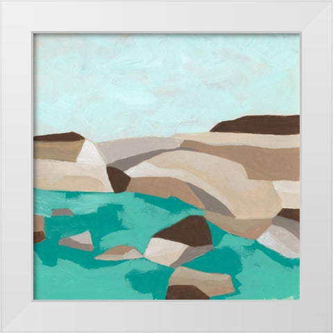 Geometric Shoals II White Modern Wood Framed Art Print by Vess, June Erica