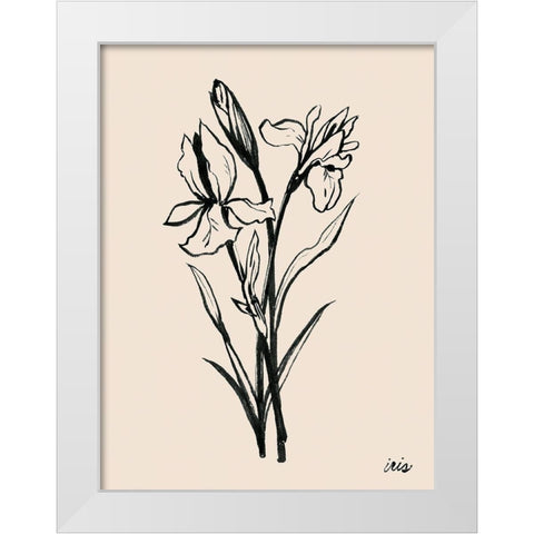 Iris Sketch I White Modern Wood Framed Art Print by Popp, Grace