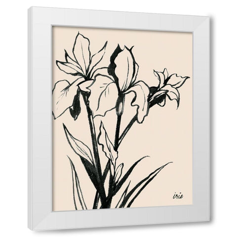 Iris Sketch III White Modern Wood Framed Art Print by Popp, Grace