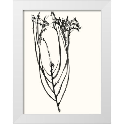 Naive Flower Sketch I White Modern Wood Framed Art Print by Goldberger, Jennifer