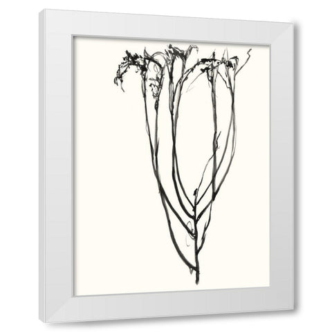 Naive Flower Sketch II White Modern Wood Framed Art Print by Goldberger, Jennifer