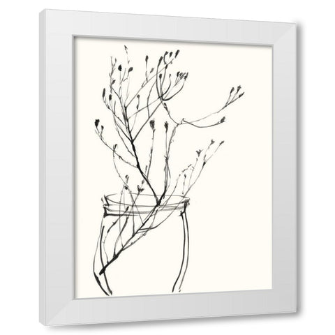 Naive Flower Sketch VI White Modern Wood Framed Art Print by Goldberger, Jennifer