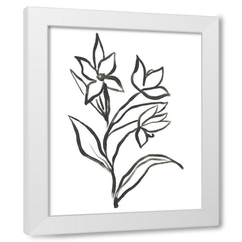 Jonquil Gesture I White Modern Wood Framed Art Print by Vess, June Erica