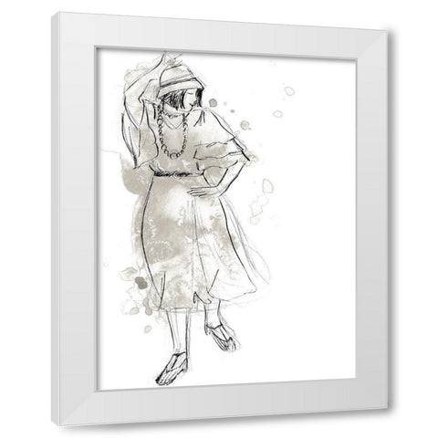 Charleston Dancers II White Modern Wood Framed Art Print by Vess, June Erica