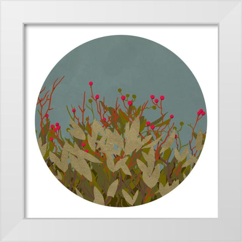 Winterberry Bush I White Modern Wood Framed Art Print by Green, Jacob