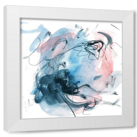 Abstracted Blues I White Modern Wood Framed Art Print by Wang, Melissa