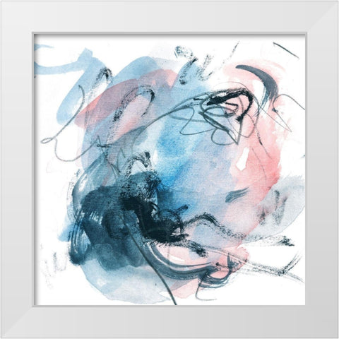 Abstracted Blues I White Modern Wood Framed Art Print by Wang, Melissa