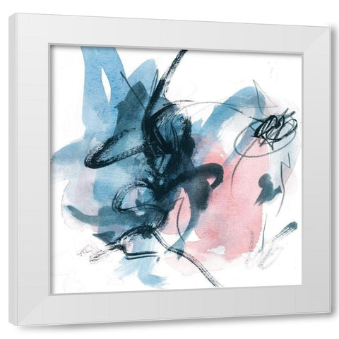 Abstracted Blues III White Modern Wood Framed Art Print by Wang, Melissa