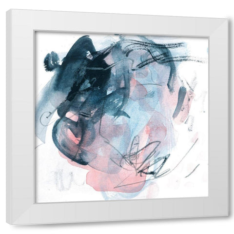 Abstracted Blues IV White Modern Wood Framed Art Print by Wang, Melissa