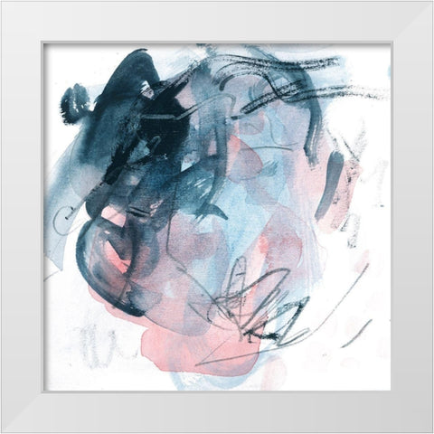 Abstracted Blues IV White Modern Wood Framed Art Print by Wang, Melissa