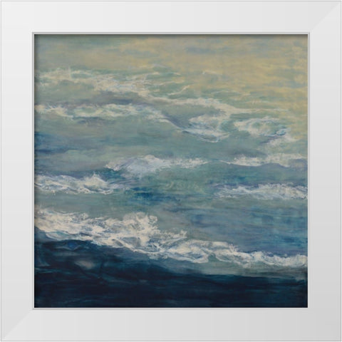 Above the Clouds White Modern Wood Framed Art Print by Shanti, Shima