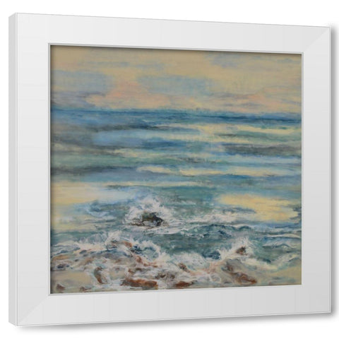 Beyond the Restless Sea White Modern Wood Framed Art Print by Shanti, Shima
