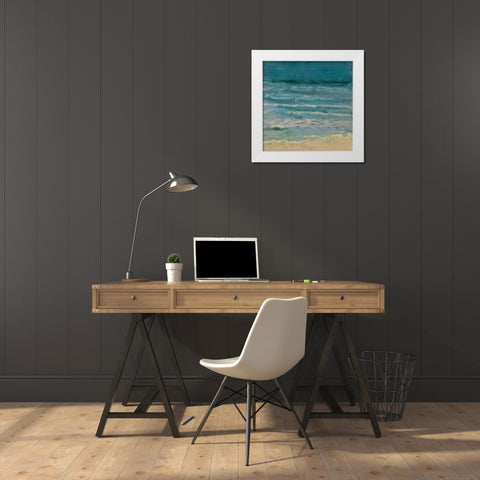 Breaking into Song White Modern Wood Framed Art Print by Shanti, Shima
