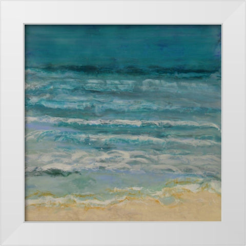 Breaking into Song White Modern Wood Framed Art Print by Shanti, Shima