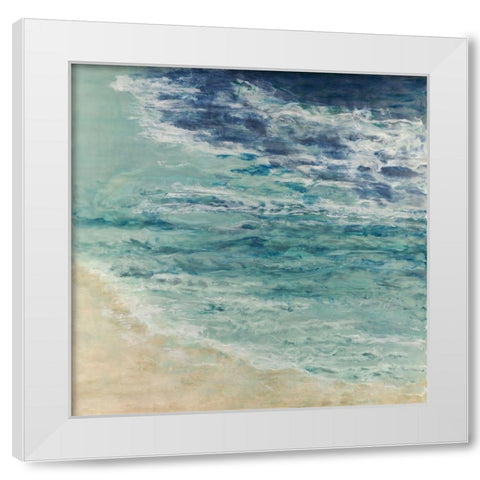 Lapping at the Edge White Modern Wood Framed Art Print by Shanti, Shima