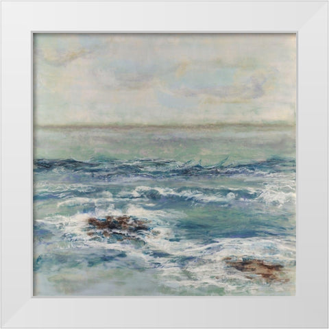 Tidewater White Modern Wood Framed Art Print by Shanti, Shima