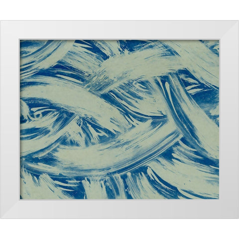 Textures in Blue I White Modern Wood Framed Art Print by Baxter Mill Archive
