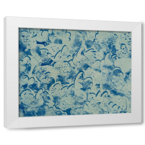 Textures in Blue II White Modern Wood Framed Art Print by Baxter Mill Archive