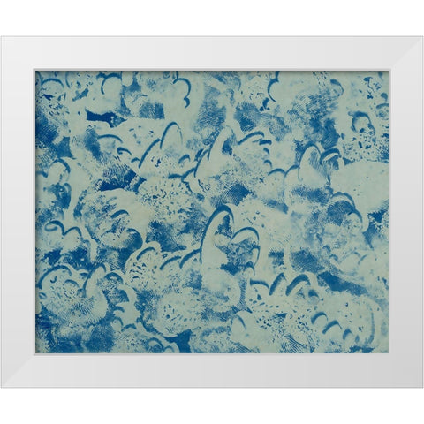Textures in Blue II White Modern Wood Framed Art Print by Baxter Mill Archive