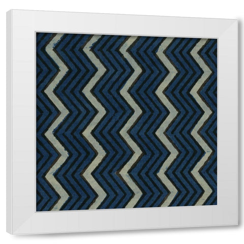 Indigo Geometrics II White Modern Wood Framed Art Print by Baxter Mill Archive
