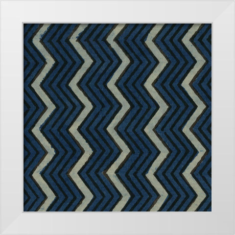 Indigo Geometrics II White Modern Wood Framed Art Print by Baxter Mill Archive