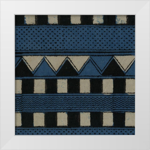 Indigo Geometrics III White Modern Wood Framed Art Print by Baxter Mill Archive