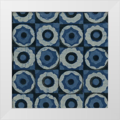 Indigo Geometrics IV White Modern Wood Framed Art Print by Baxter Mill Archive