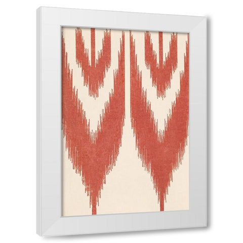 Flame Stitch Motif I White Modern Wood Framed Art Print by Baxter Mill Archive
