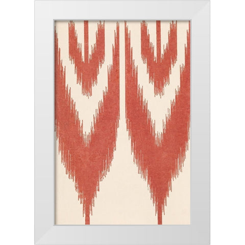 Flame Stitch Motif I White Modern Wood Framed Art Print by Baxter Mill Archive